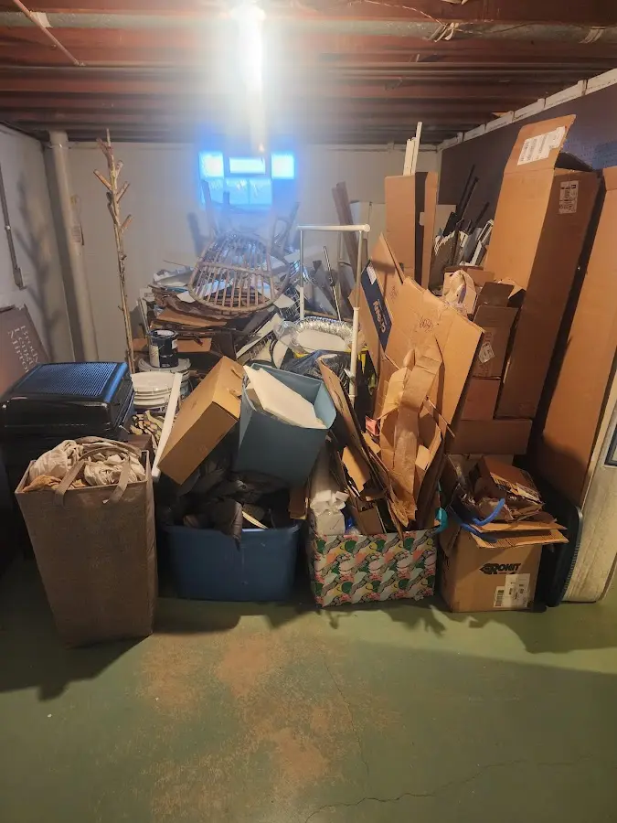 Roll-off dumpster container at job site for 4 Yard Dumpster Rental in Vandalia